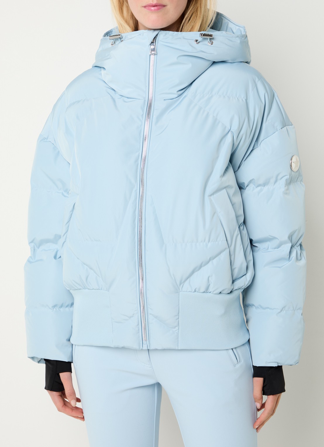 Airforce Snowstar gewatteerde jas met capuchon - detail 4 lichtblauw