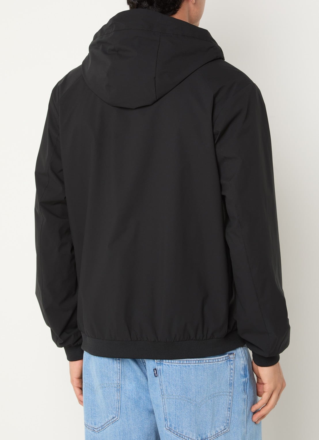 Airforce Softshell jack met capuchon en ritszakken - achterkant 4 zwart