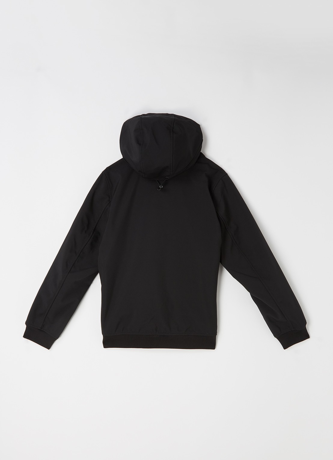 Airforce Softshell jack met ritszakken en capuchon - achterkant 3 zwart