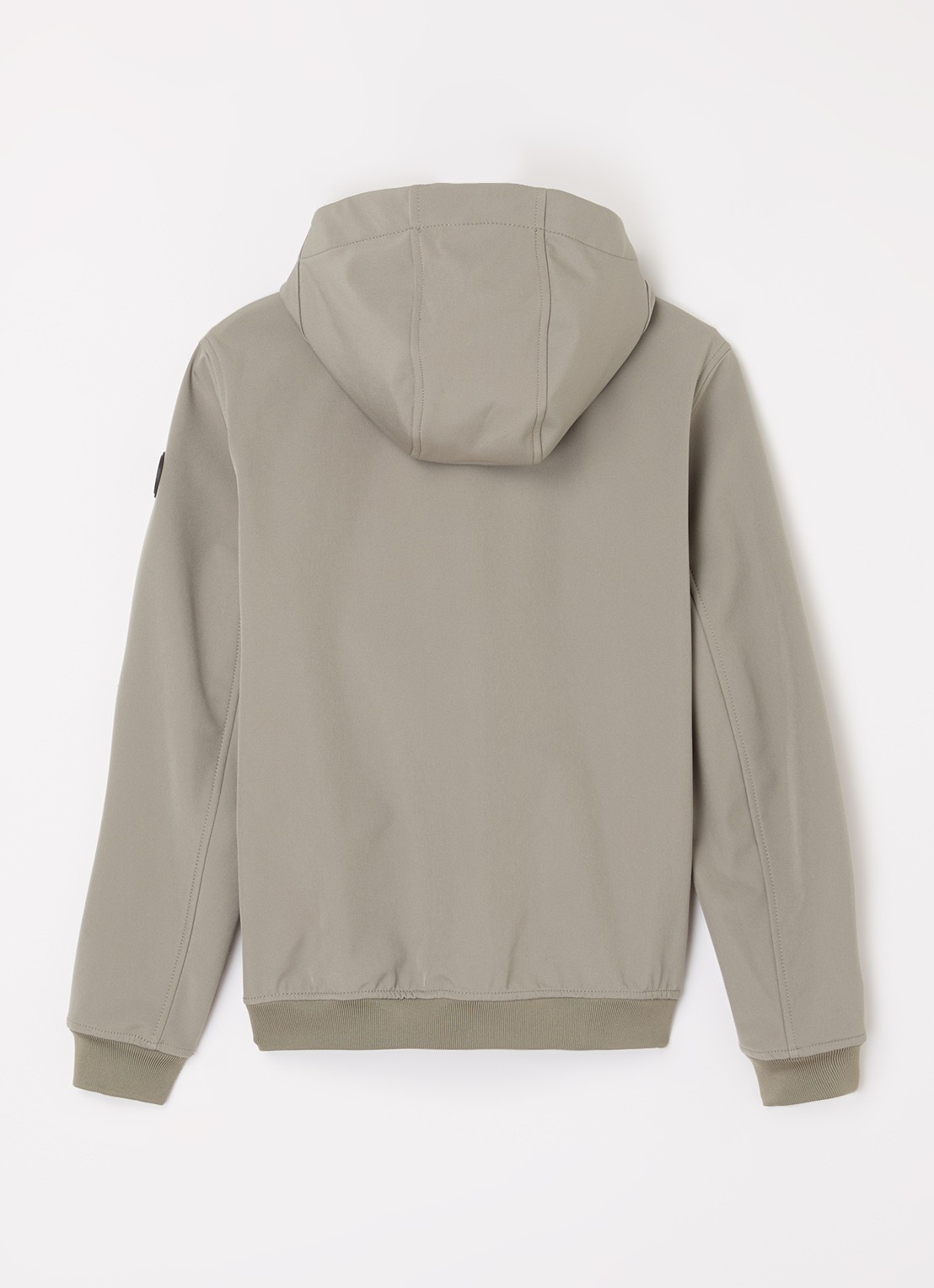Airforce Softshell jack met ritszakken en capuchon - achterkant 3 olijfgroen