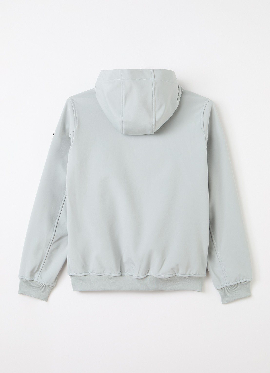 Airforce Softshell jack met ritszakken en capuchon - achterkant 2 lichtgrijs
