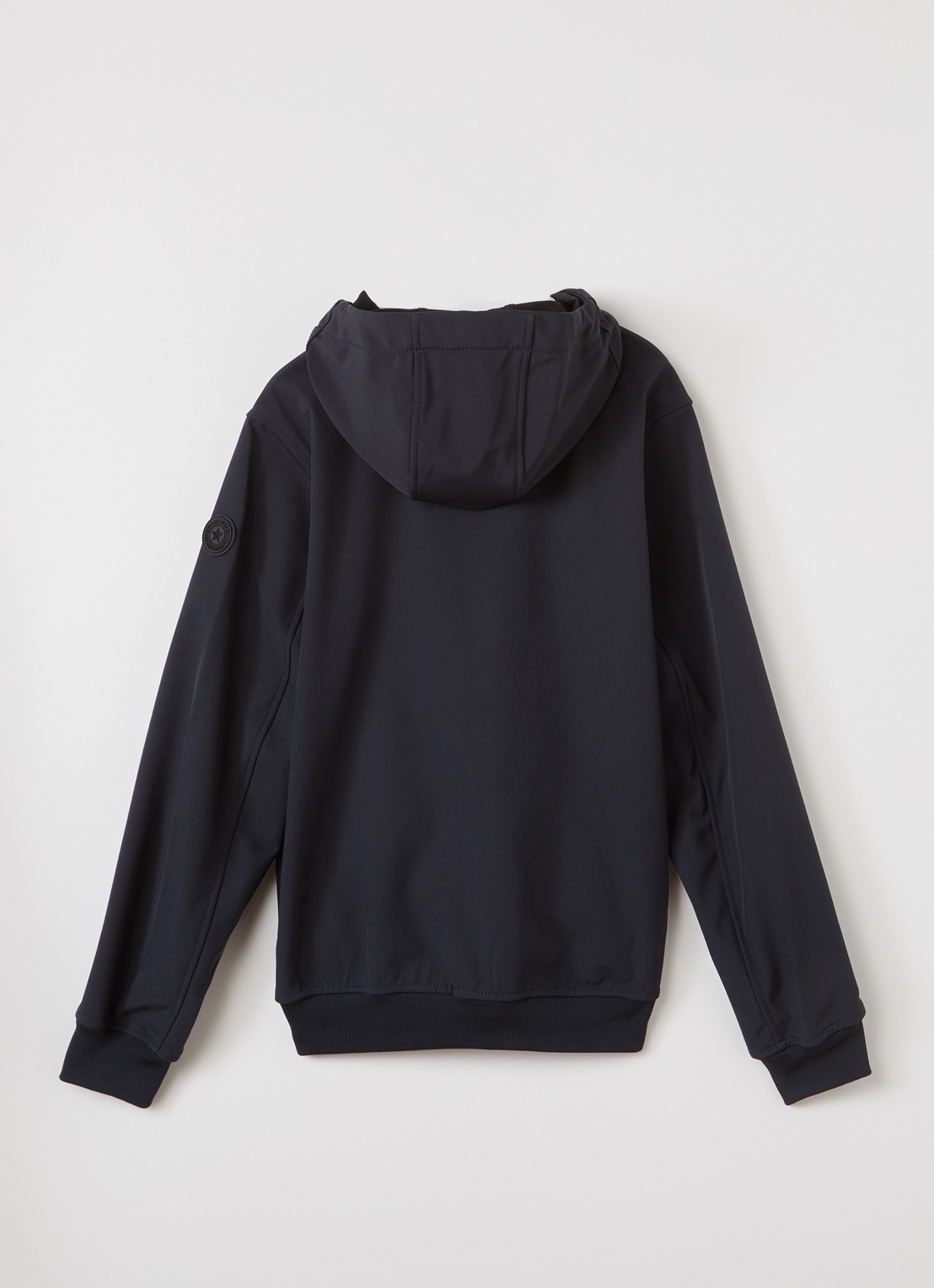 Airforce Softshell jack met ritszakken en capuchon - achterkant donkerblauw