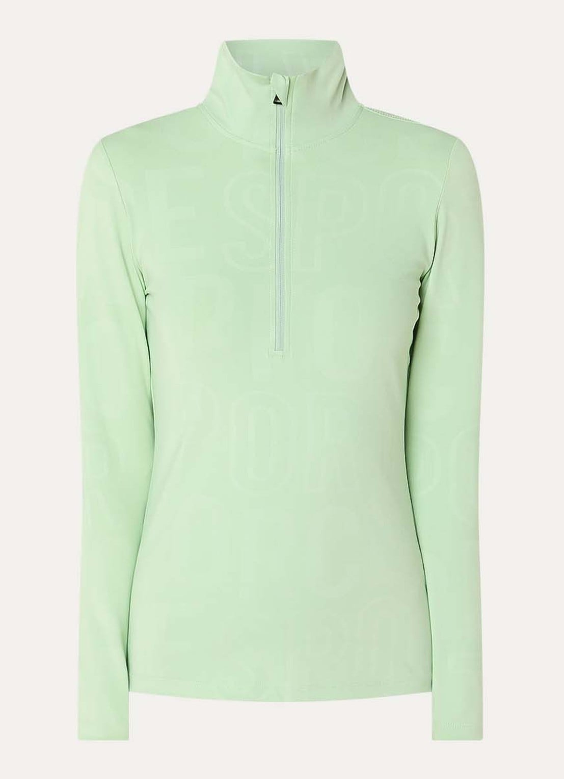 Airforce Squaw Vally skipully met halve rits en print - voorkant lindegroen