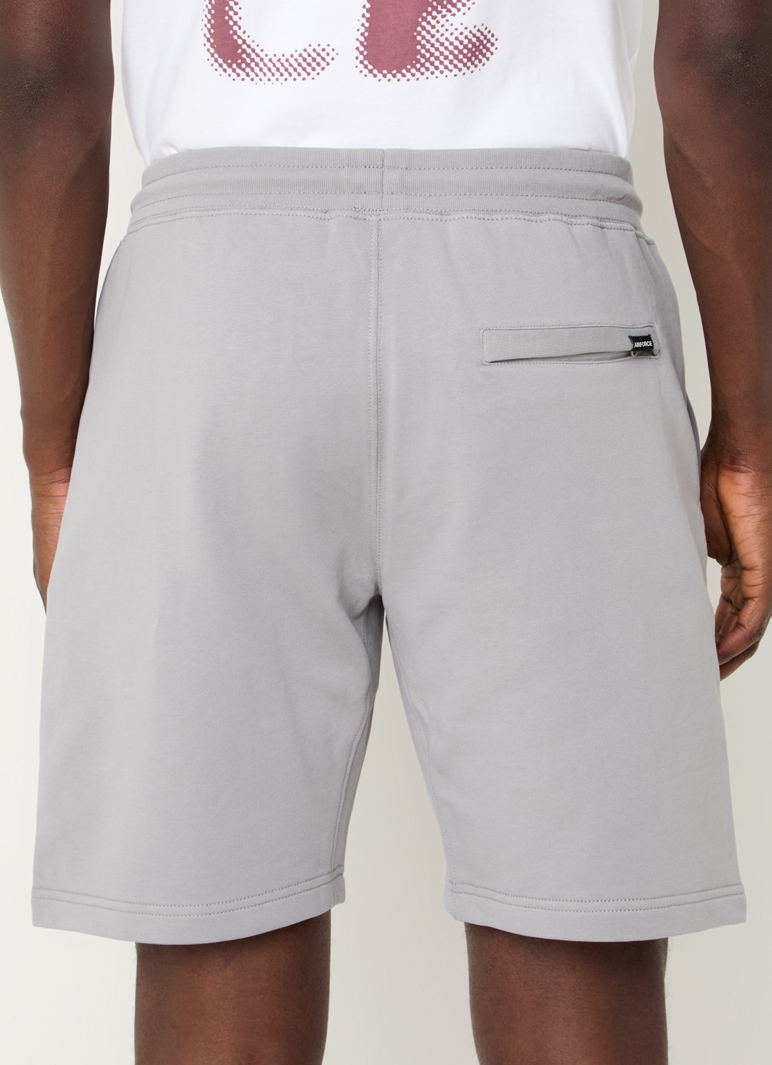 Airforce Straight fit korte joggingbroek met logo - achterkant 4 grijs