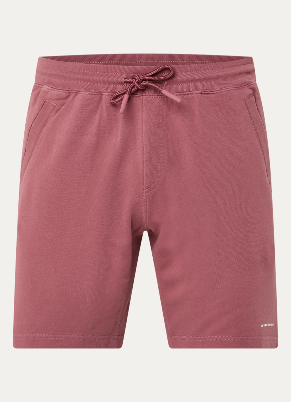 Airforce Straight fit korte joggingbroek met logo - voorkant 2 steenrood