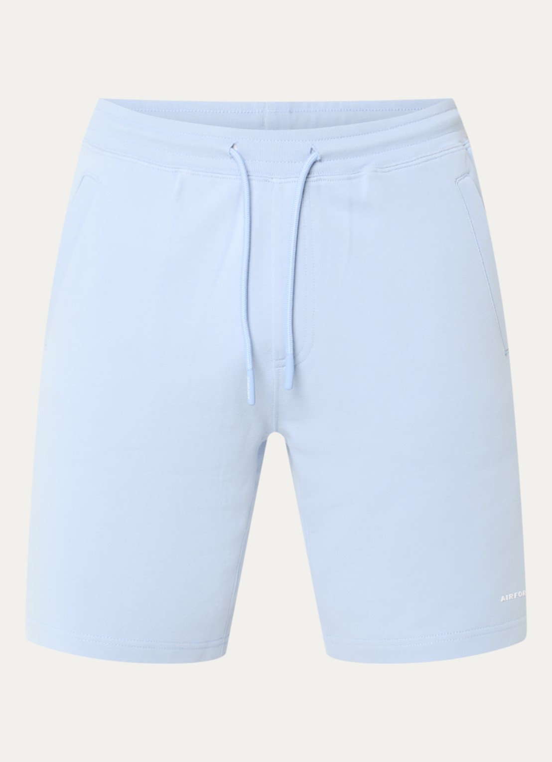 Airforce Straight fit korte joggingbroek met logo - voorkant 2 lichtblauw