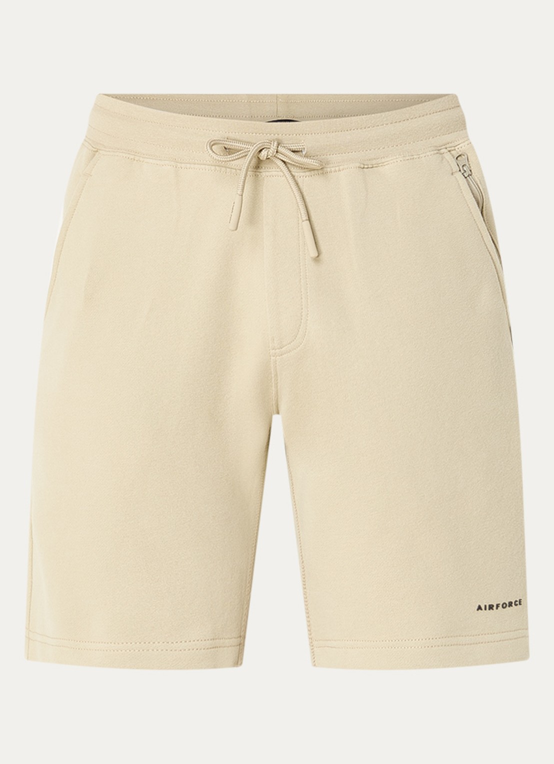 Airforce Straight fit korte joggingbroek van  katoen met logo - voorkant 3 beige