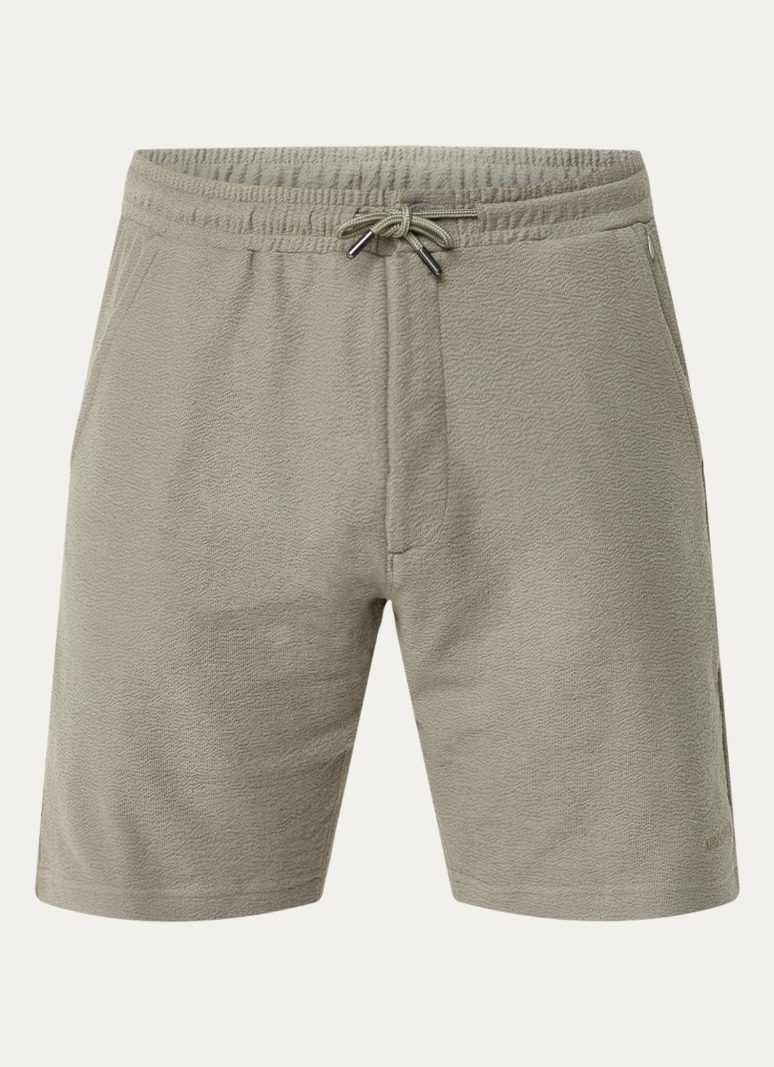 Airforce Straight fit korte joggingsbroek van  katoen - voorkant 2 olijfgroen