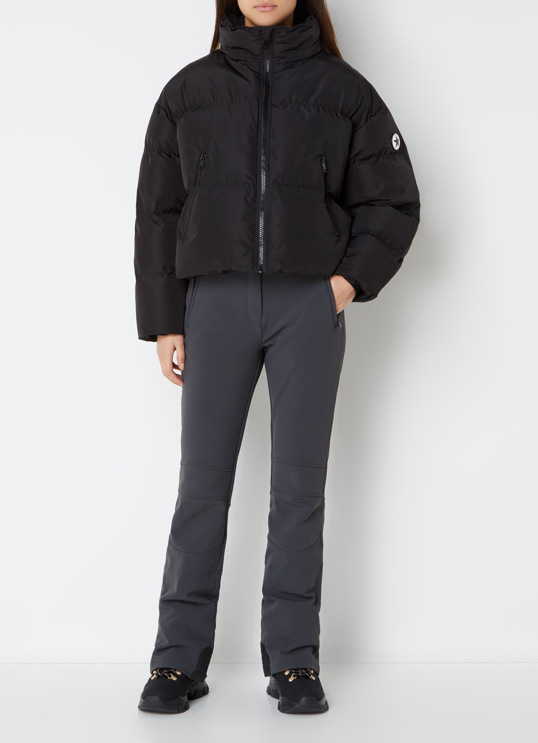 Airforce Sun Peaks ski-jas met afneembare capuchon en ritszakken - voorkant 3 zwart