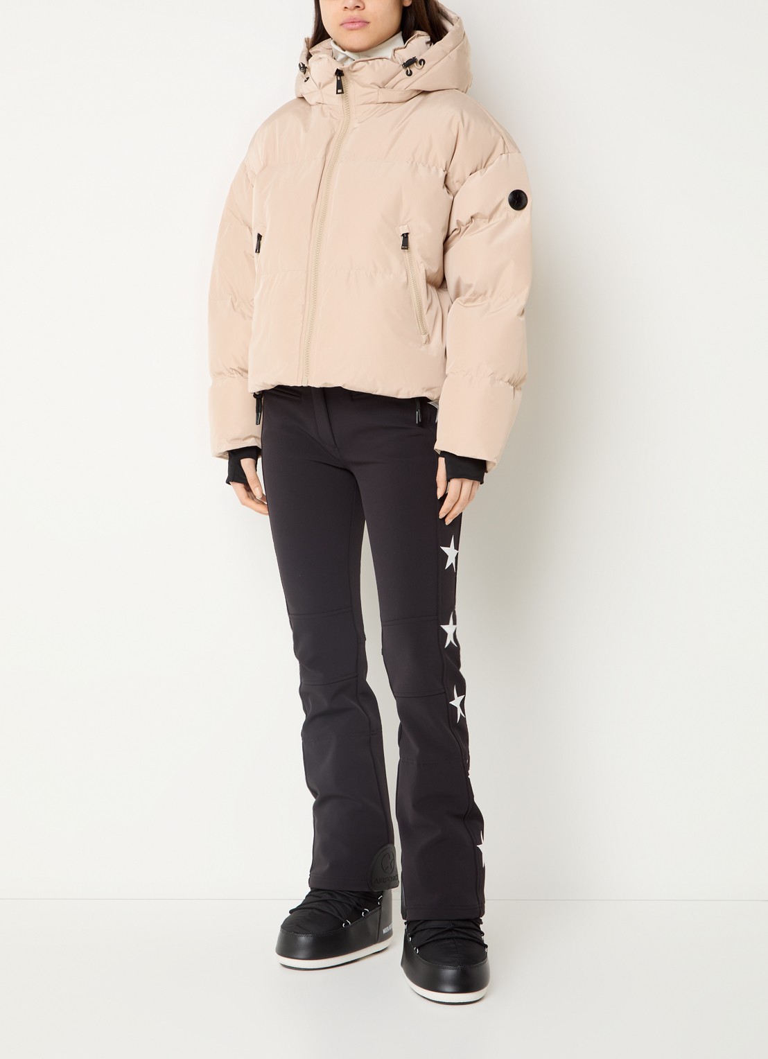 Airforce Sun Peaks ski-jas met afneembare capuchon en ritszakken - voorkant 6 beige