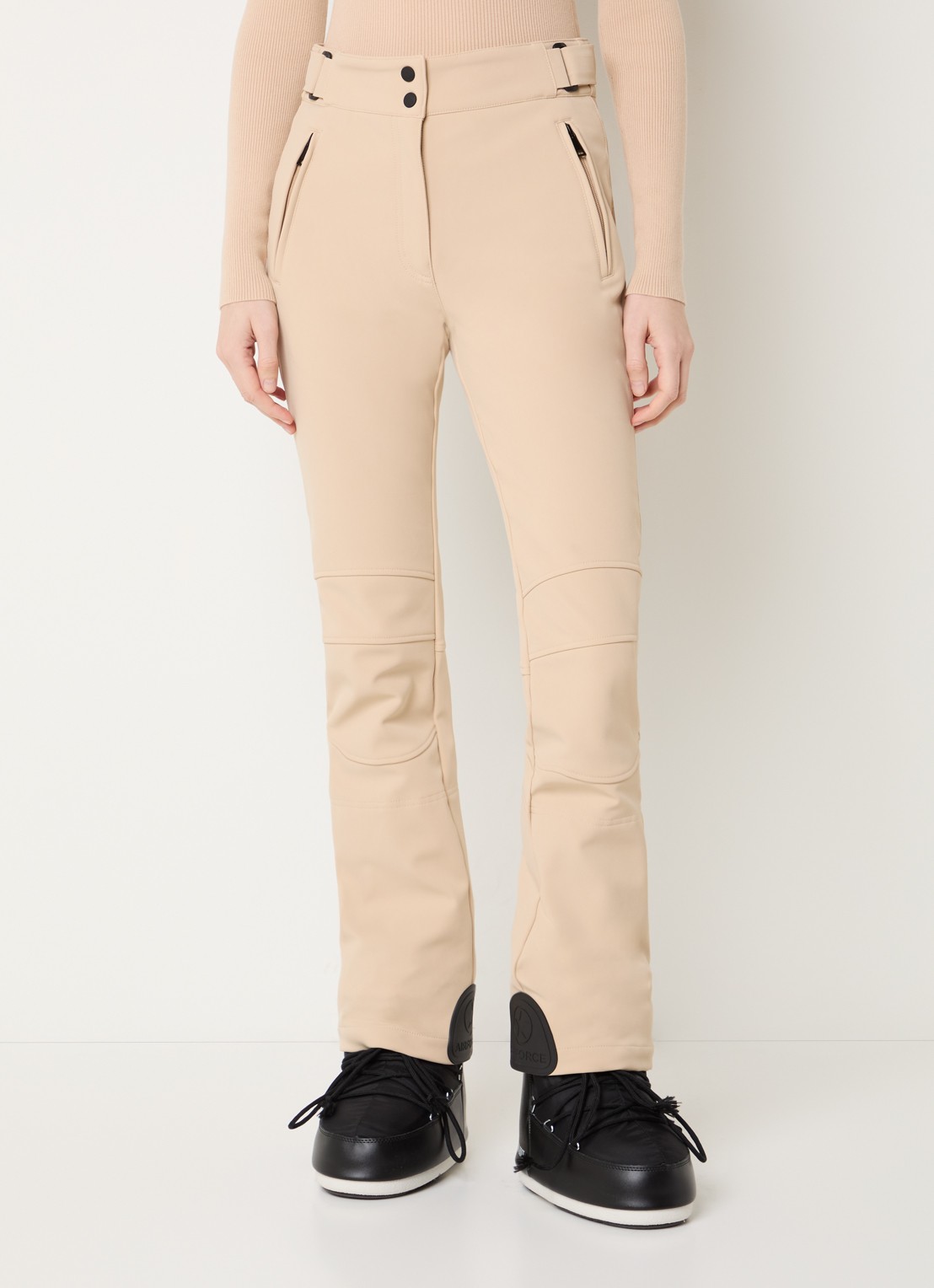 Airforce Sundance Mountain high waist flared fit skibroek met ritszakken - detail beige