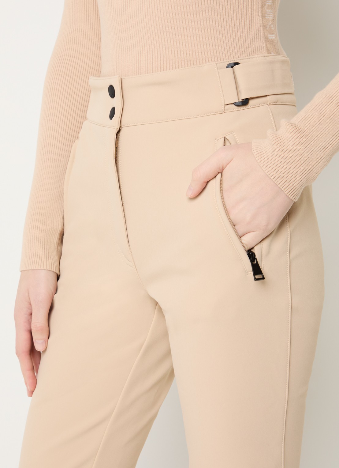 Airforce Sundance Mountain high waist flared fit skibroek met ritszakken - detail 4 beige