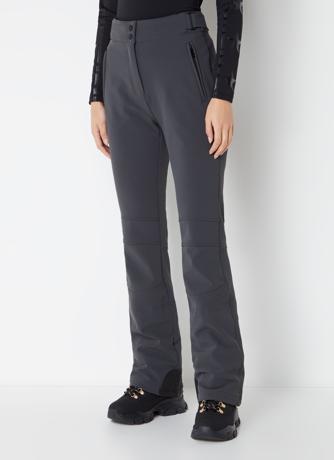 Airforce Sundance Mountain high waist flared fit skibroek met ritszakken - detail 4 donkergrijs