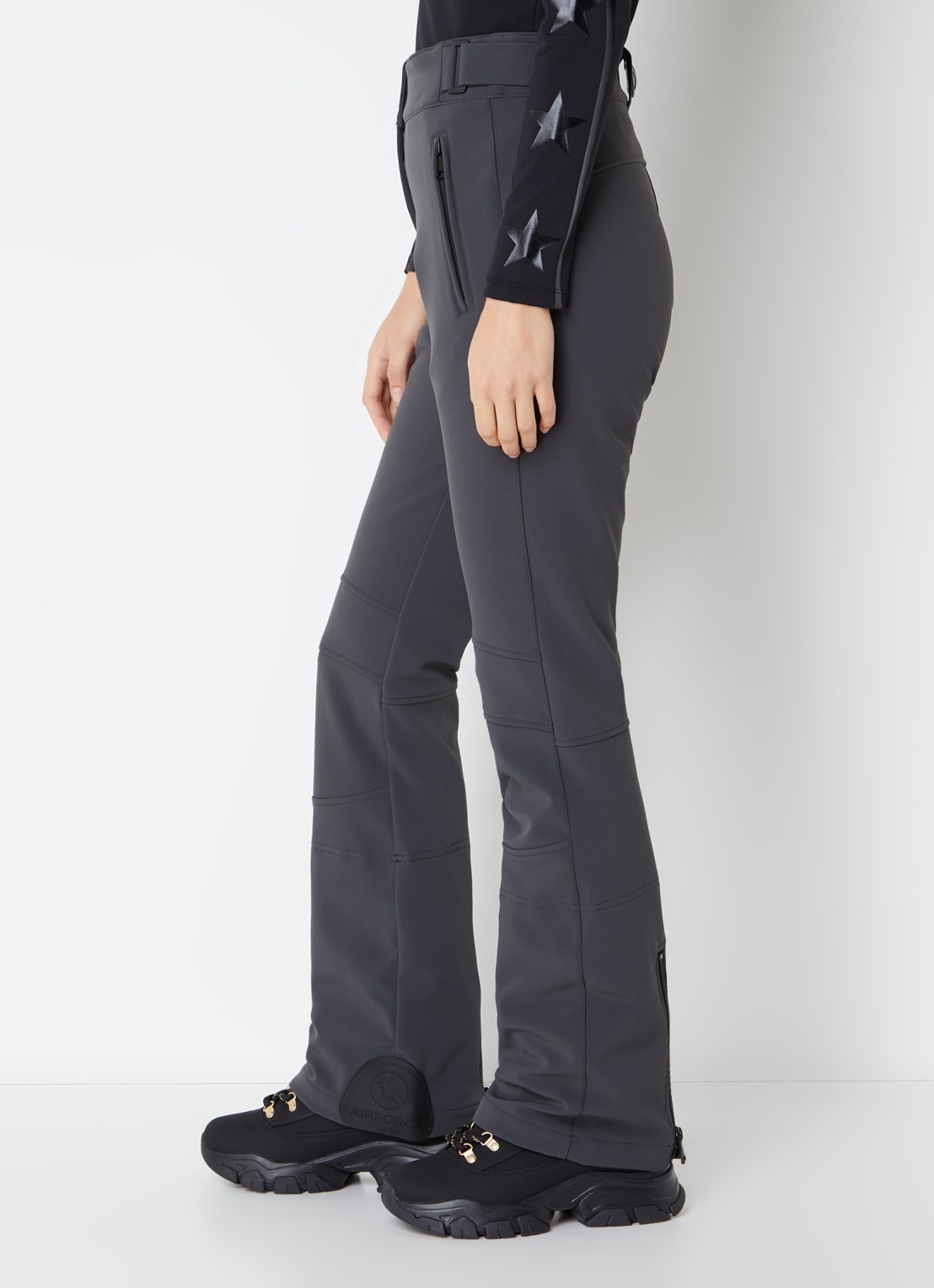 Airforce Sundance Mountain high waist flared fit skibroek met ritszakken - detail 5 donkergrijs