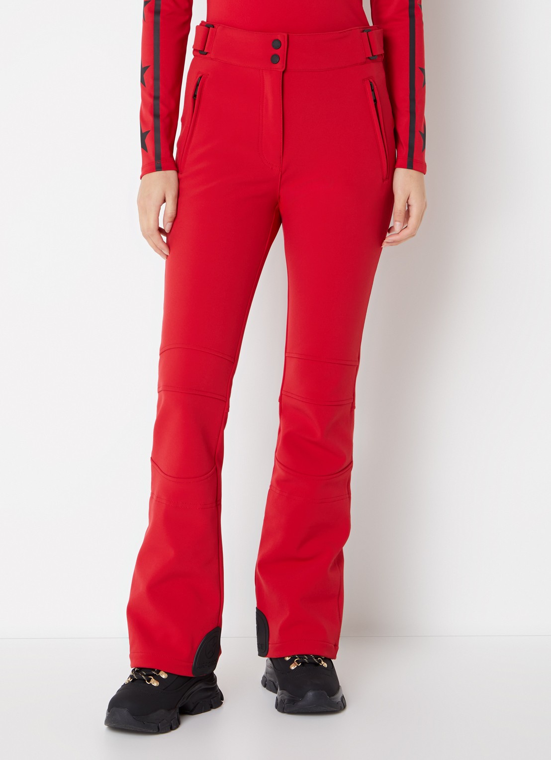 Airforce Sundance Mountain high waist flared fit skibroek met ritszakken - detail rood