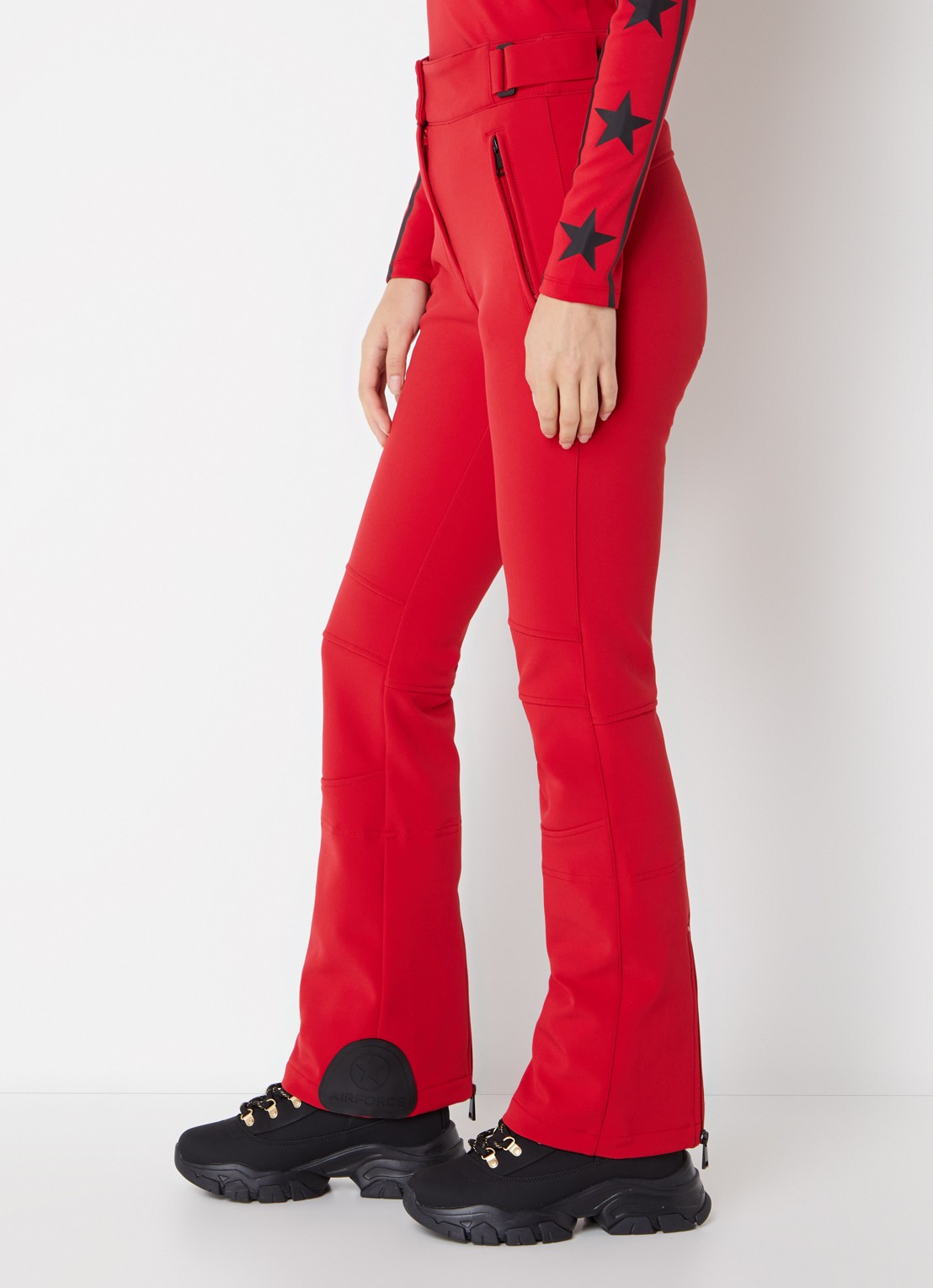 Airforce Sundance Mountain high waist flared fit skibroek met ritszakken - detail 2 rood