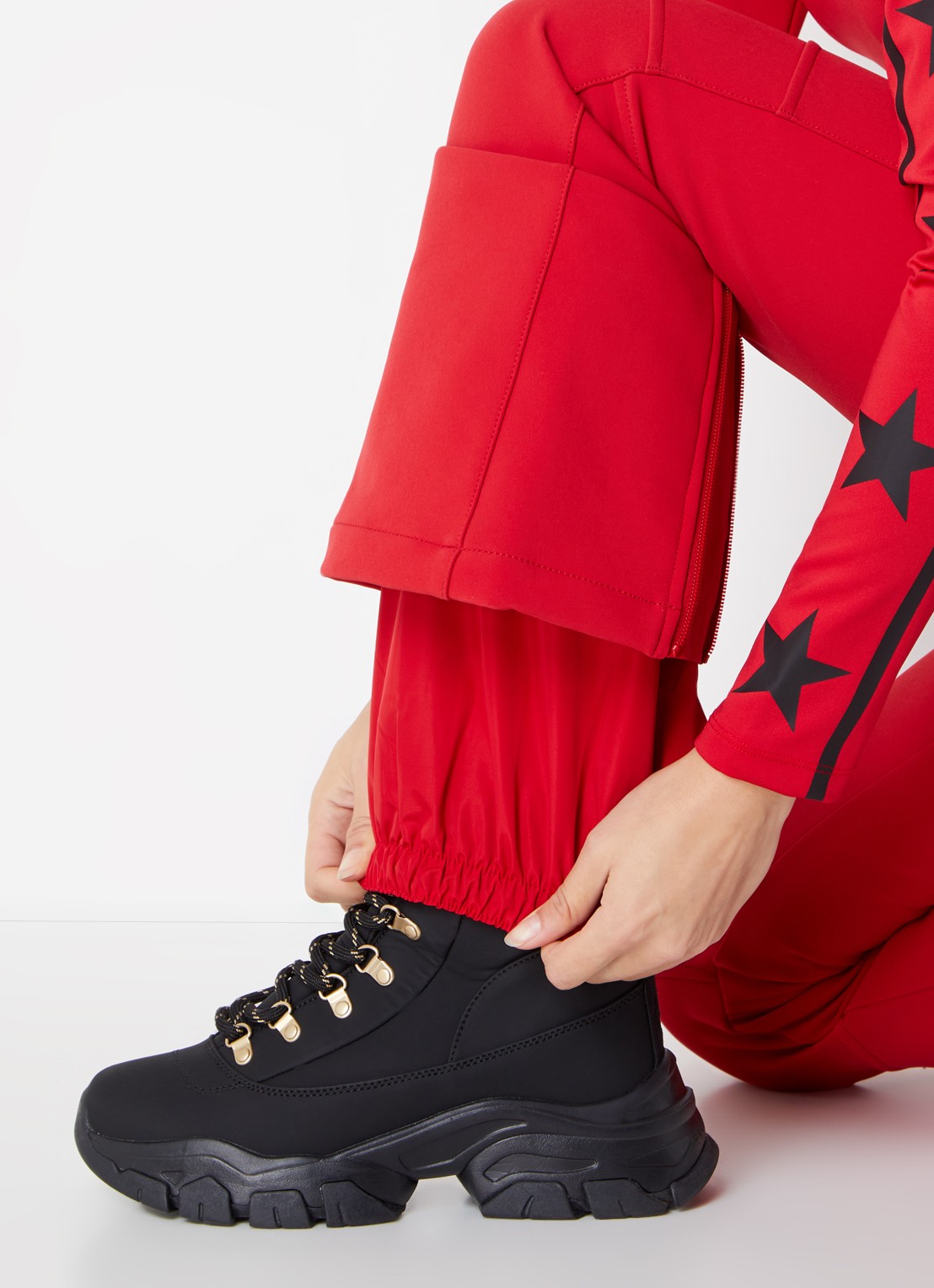 Airforce Sundance Mountain high waist flared fit skibroek met ritszakken - detail 3 rood