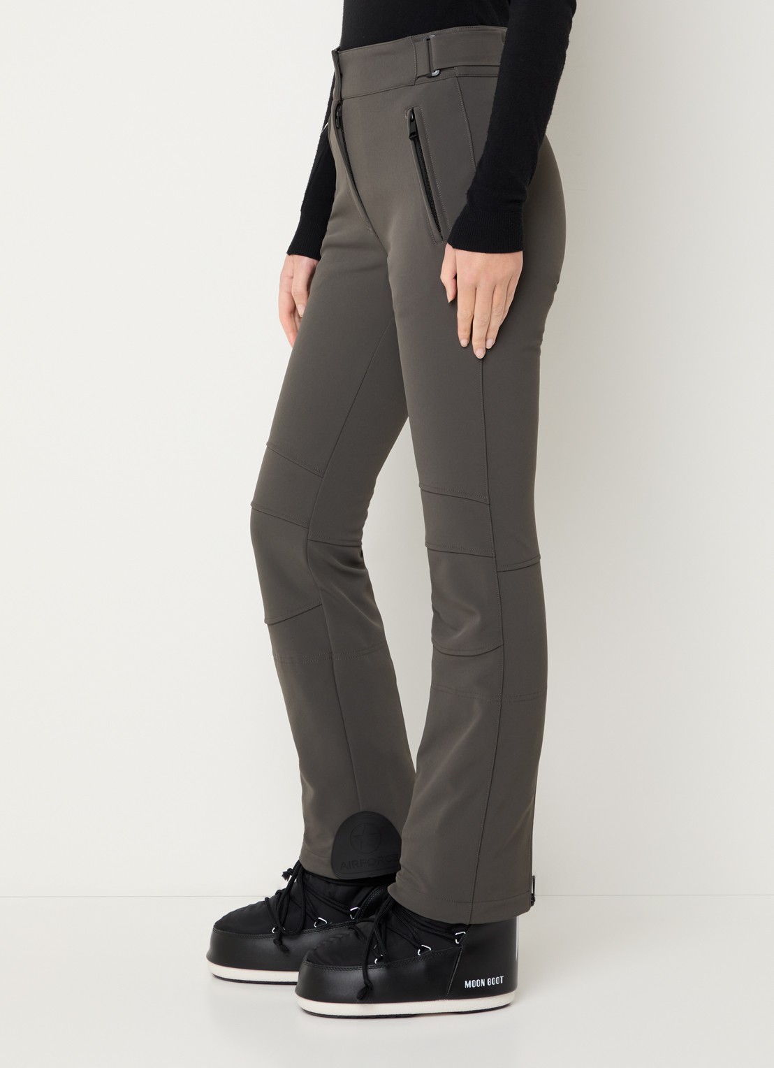Airforce Sundance Mountain high waist flared fit skibroek met ritszakken - detail 5 lichtbruin