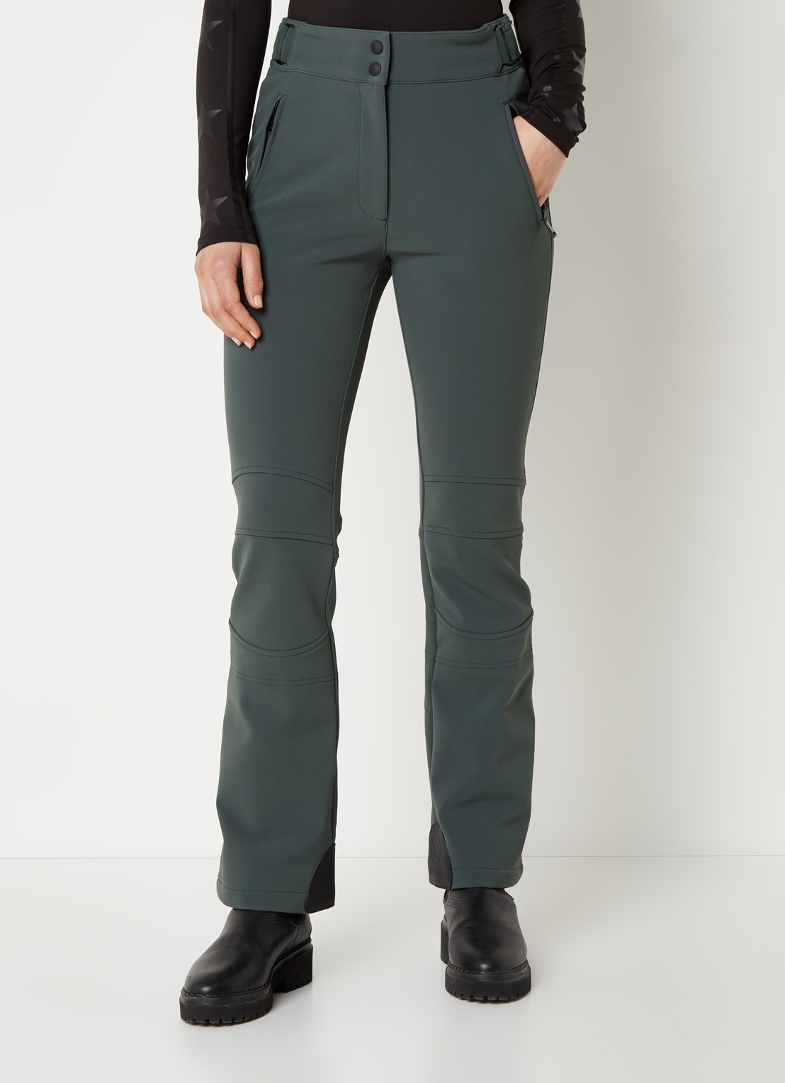 Airforce Sundance Mountain high waist flared fit skibroek met ritszakken - detail 4 flessengroen