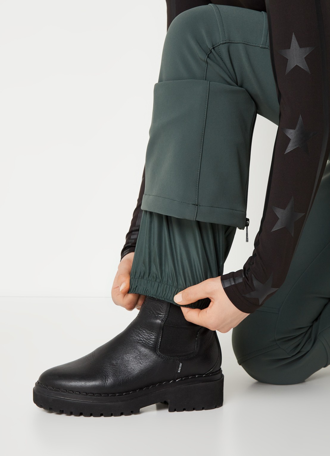 Airforce Sundance Mountain high waist flared fit skibroek met ritszakken - detail 6 flessengroen