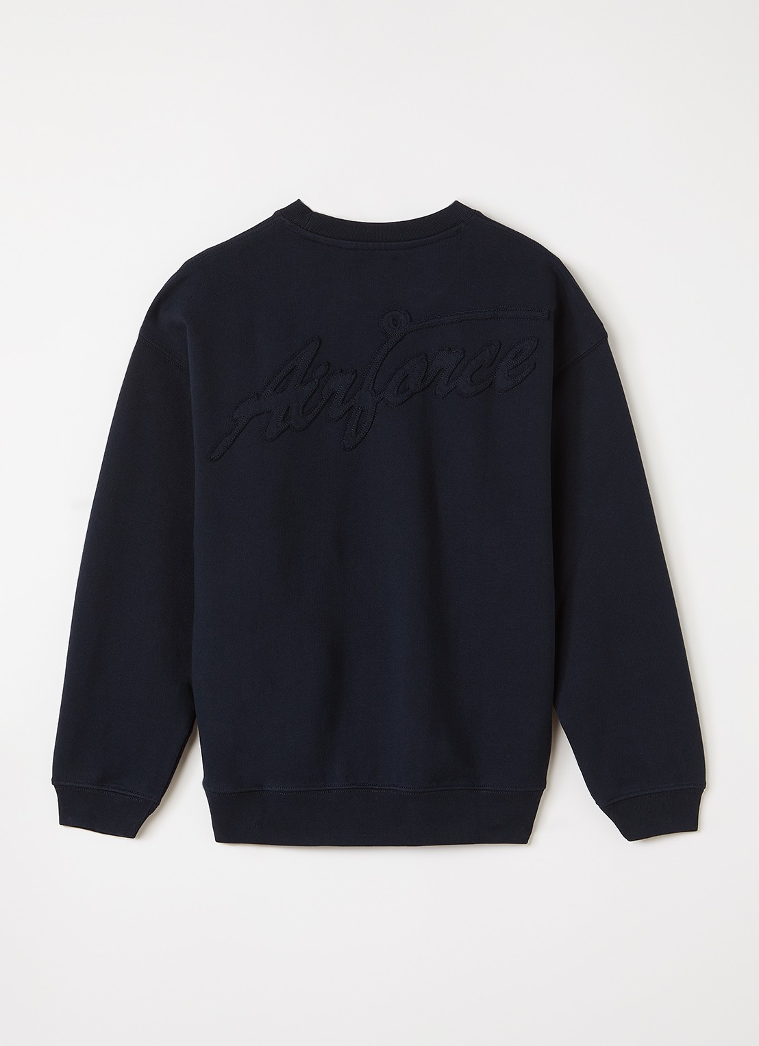 Airforce Sweater met logo- en backprint - voorkant 3 donkerblauw