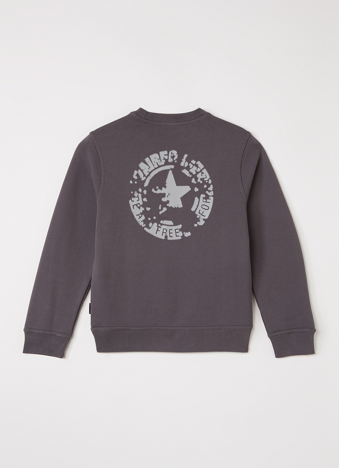 Airforce Sweater met logo- en backprint - voorkant 2 donkergrijs