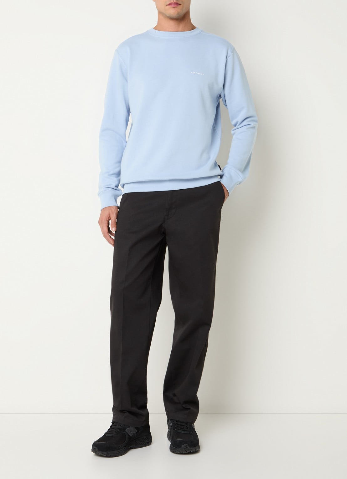 Airforce Sweater met logo - voorkant 4 blauwgrijs