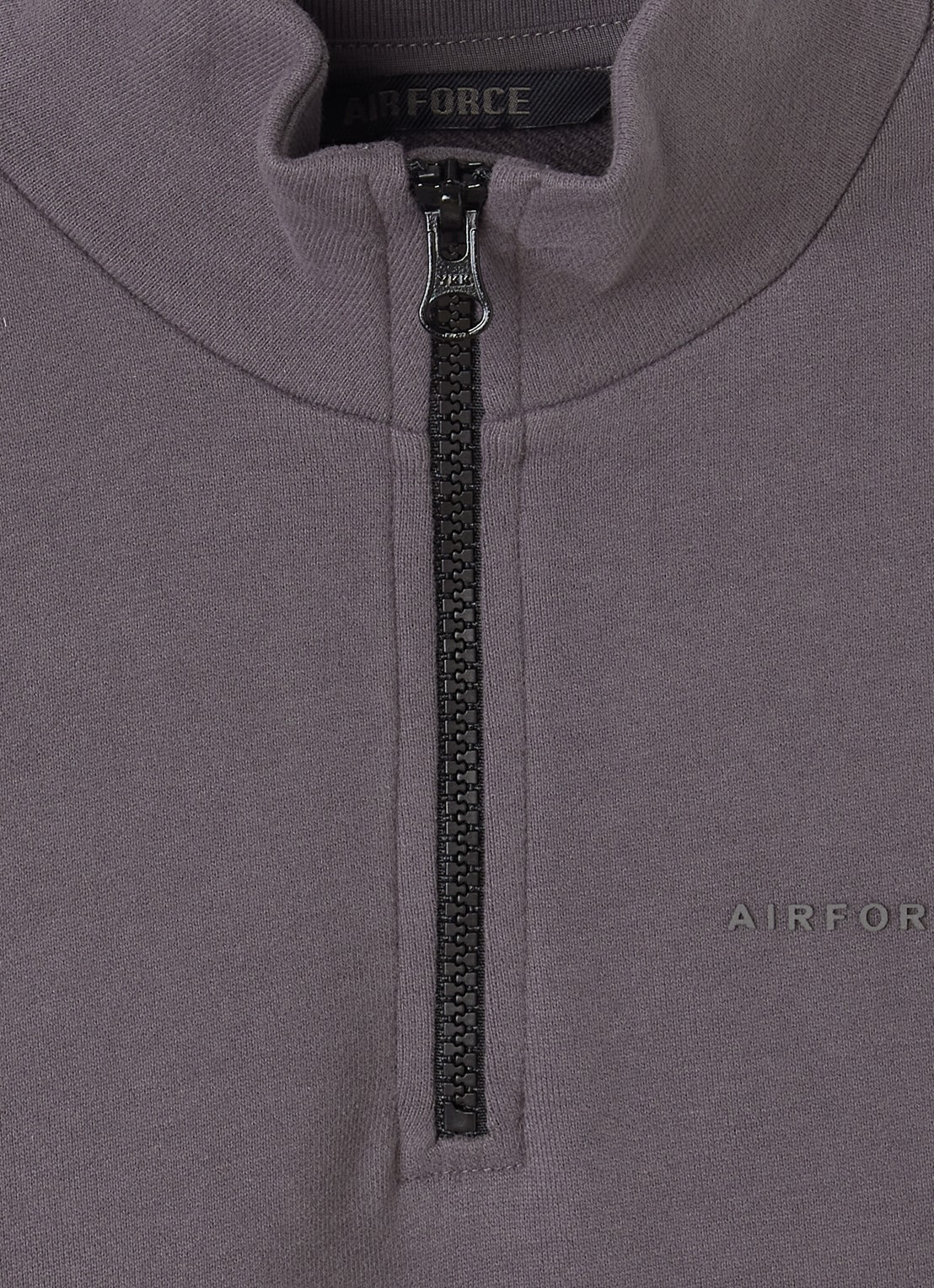 Airforce Sweater met opstaande kraag - detail aubergine