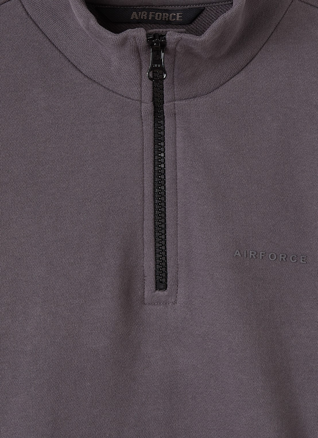 Airforce Sweater met opstaande kraag - detail 2 aubergine