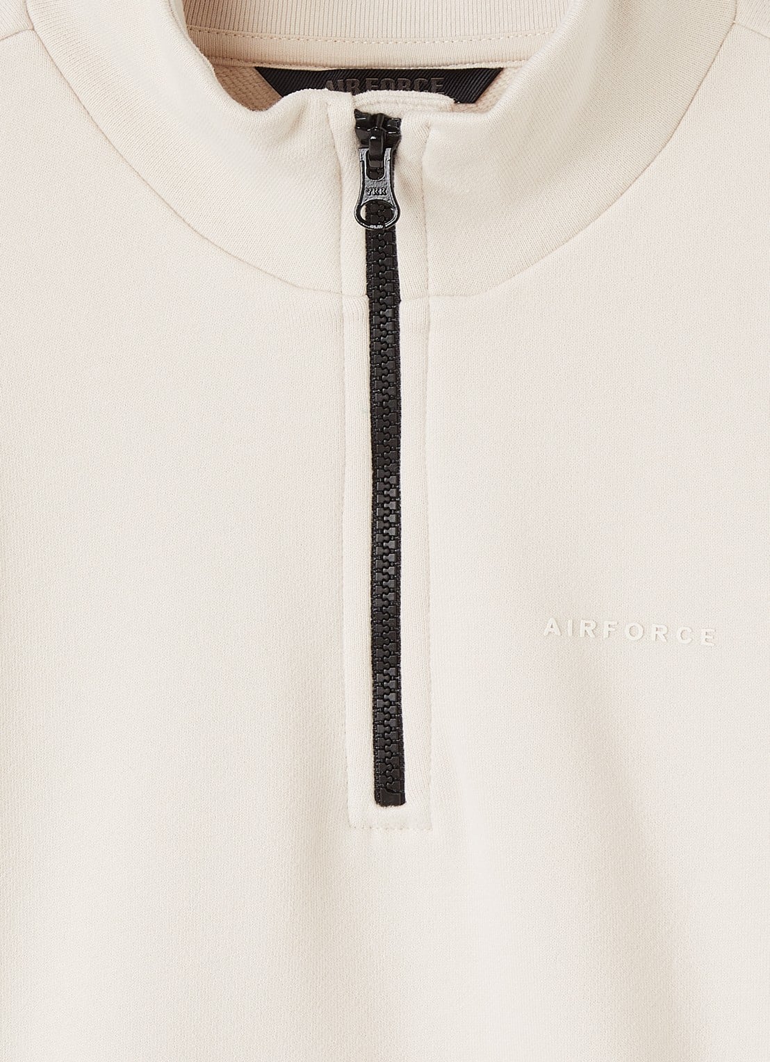 Airforce Sweater met opstaande kraag - detail 3 beige