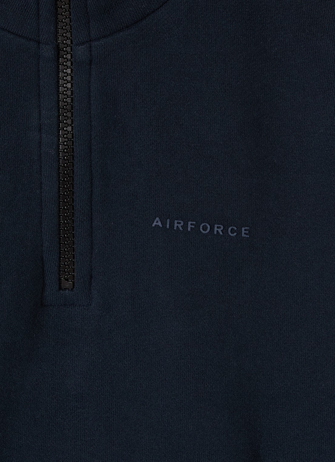 Airforce Sweater met opstaande kraag - detail donkerblauw