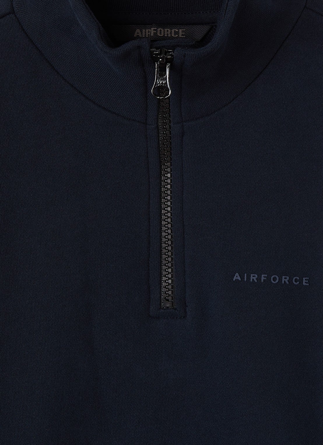 Airforce Sweater met opstaande kraag - detail 3 donkerblauw