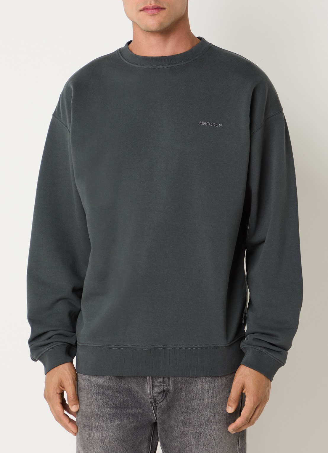 Airforce Sweater van katoen met logo - achterkant donkergrijs