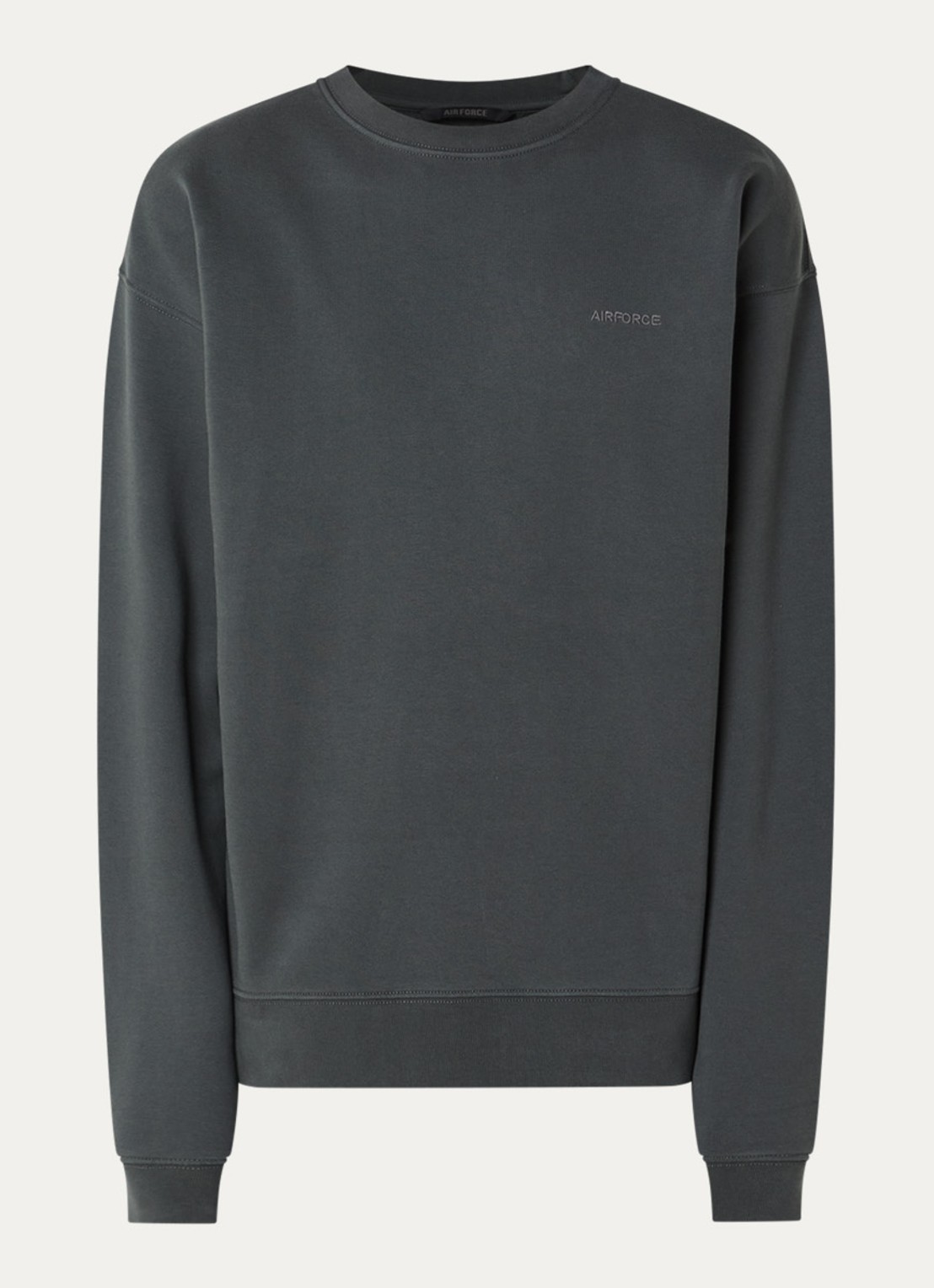 Airforce Sweater van katoen met logo - voorkant 3 donkergrijs