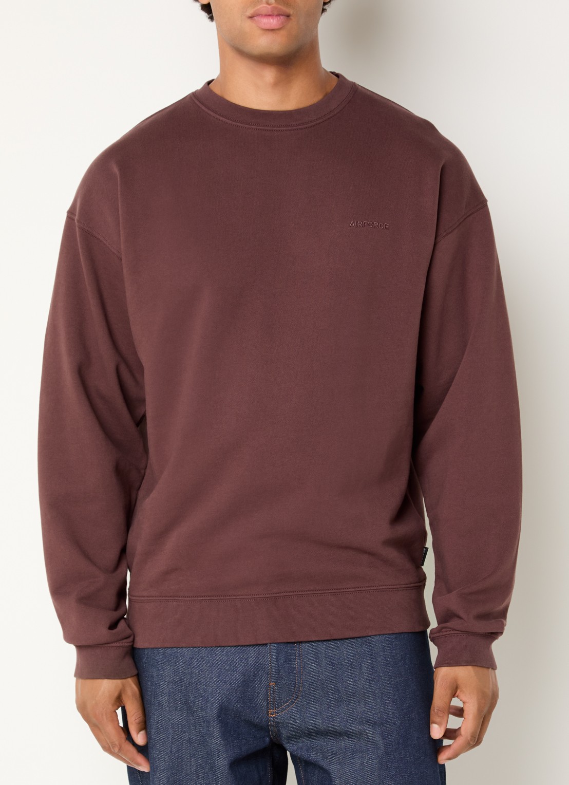 Airforce Sweater van katoen met logo - achterkant bruin