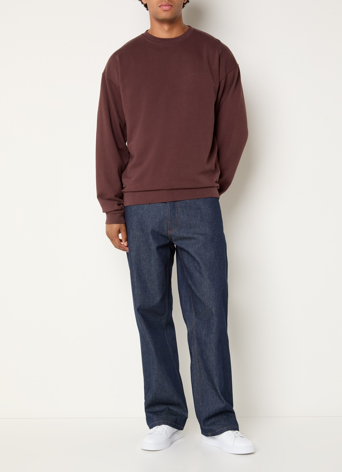 Airforce Sweater van katoen met logo - voorkant 4 bruin