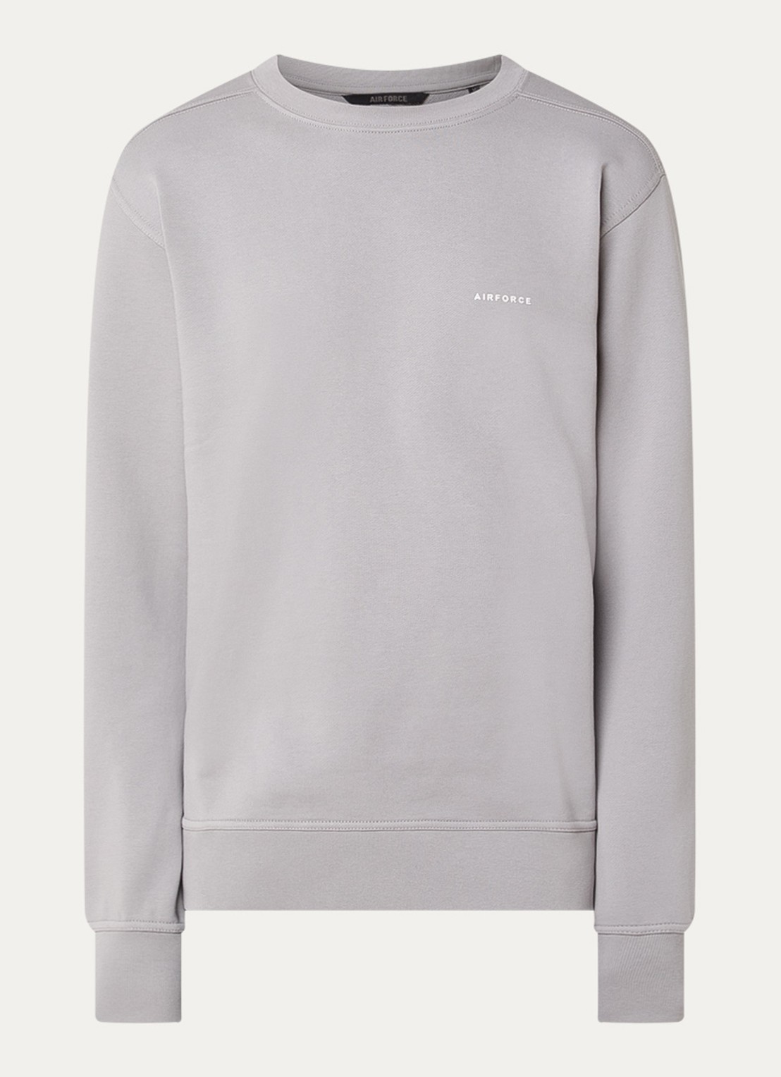 Airforce Sweater van  katoen met logo - voorkant grijs