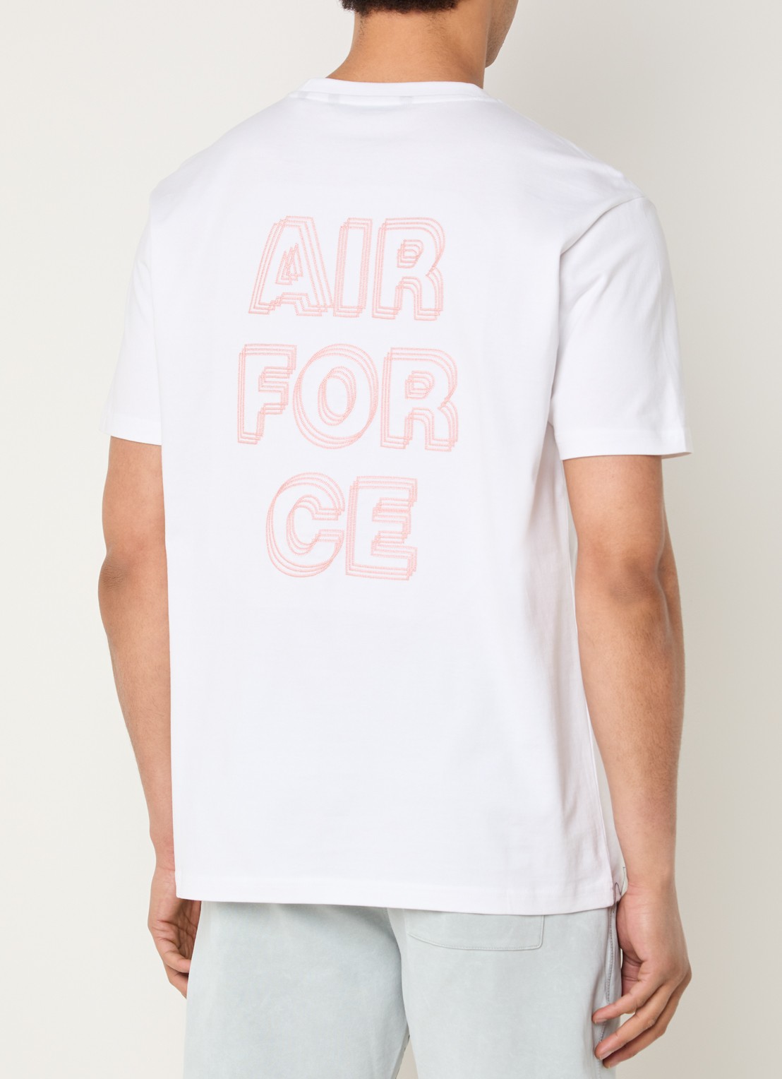 Airforce T-shirt met borduring - detail 3 wit