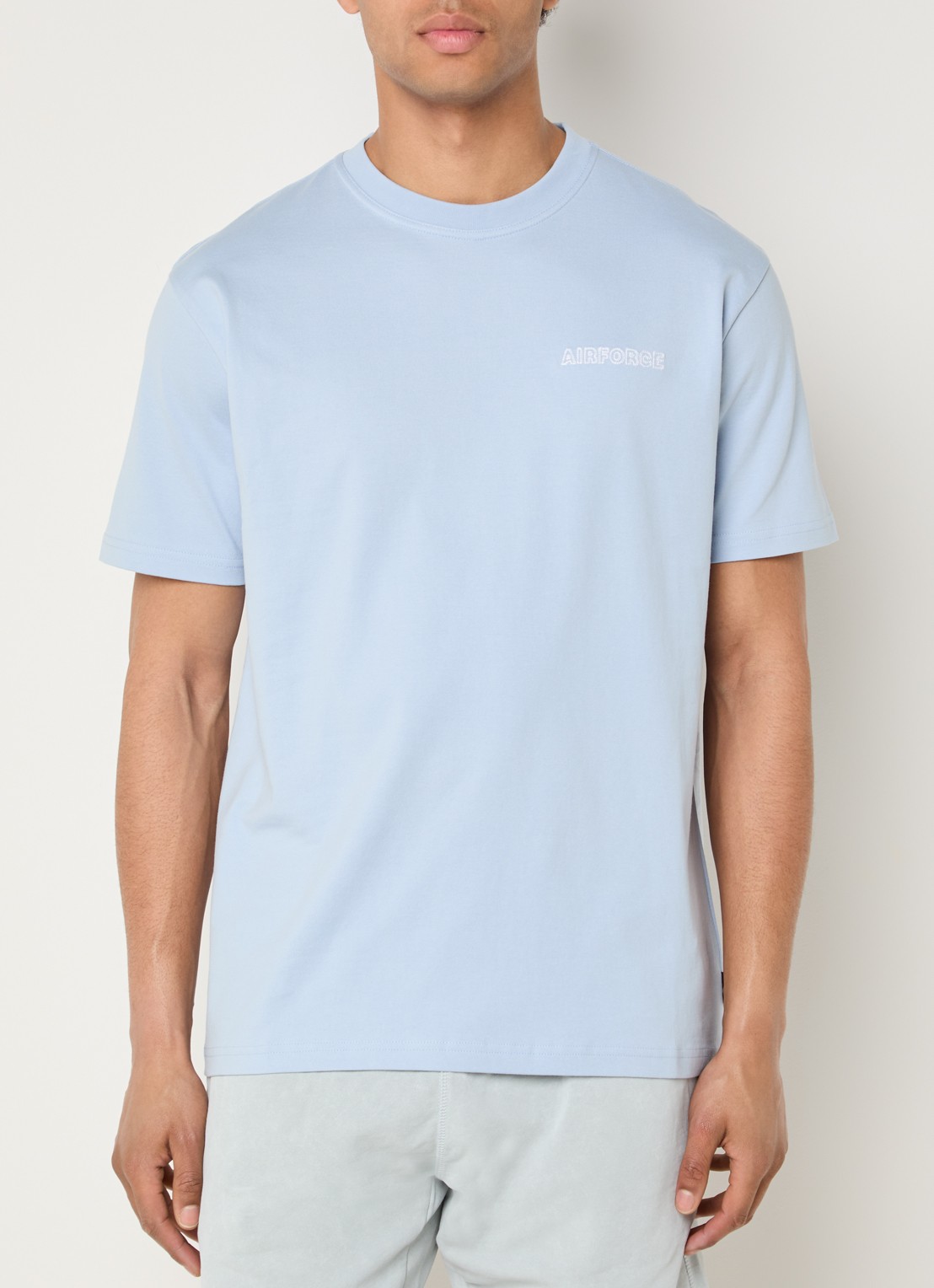 Airforce T-shirt met borduring - achterkant 3 blauwgrijs