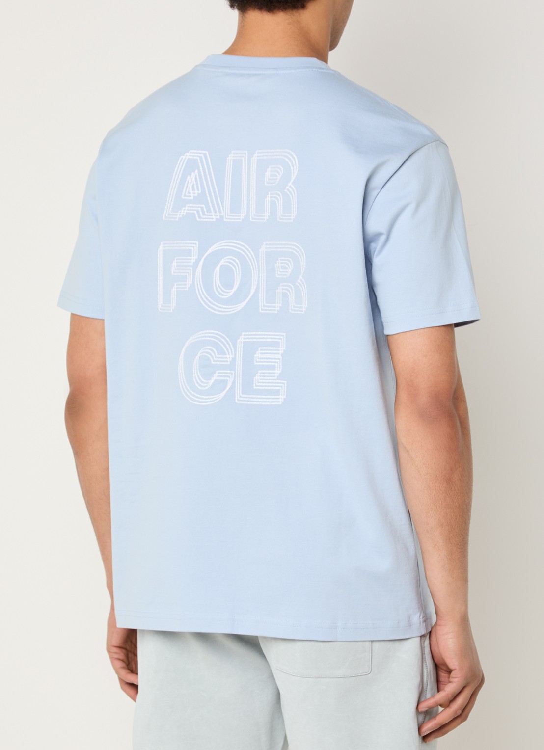 Airforce T-shirt met borduring - detail 4 blauwgrijs