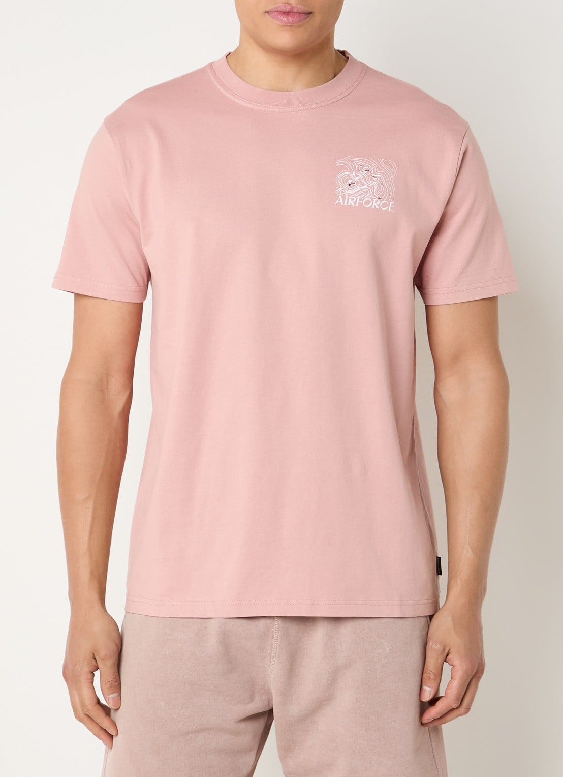 Airforce T-shirt met logo- en backprint - achterkant 2 oudroze