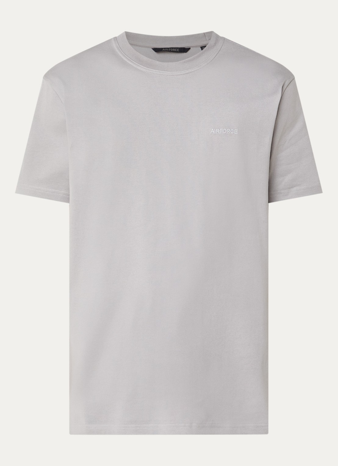 Airforce T-shirt met logo- en backprint - voorkant grijs