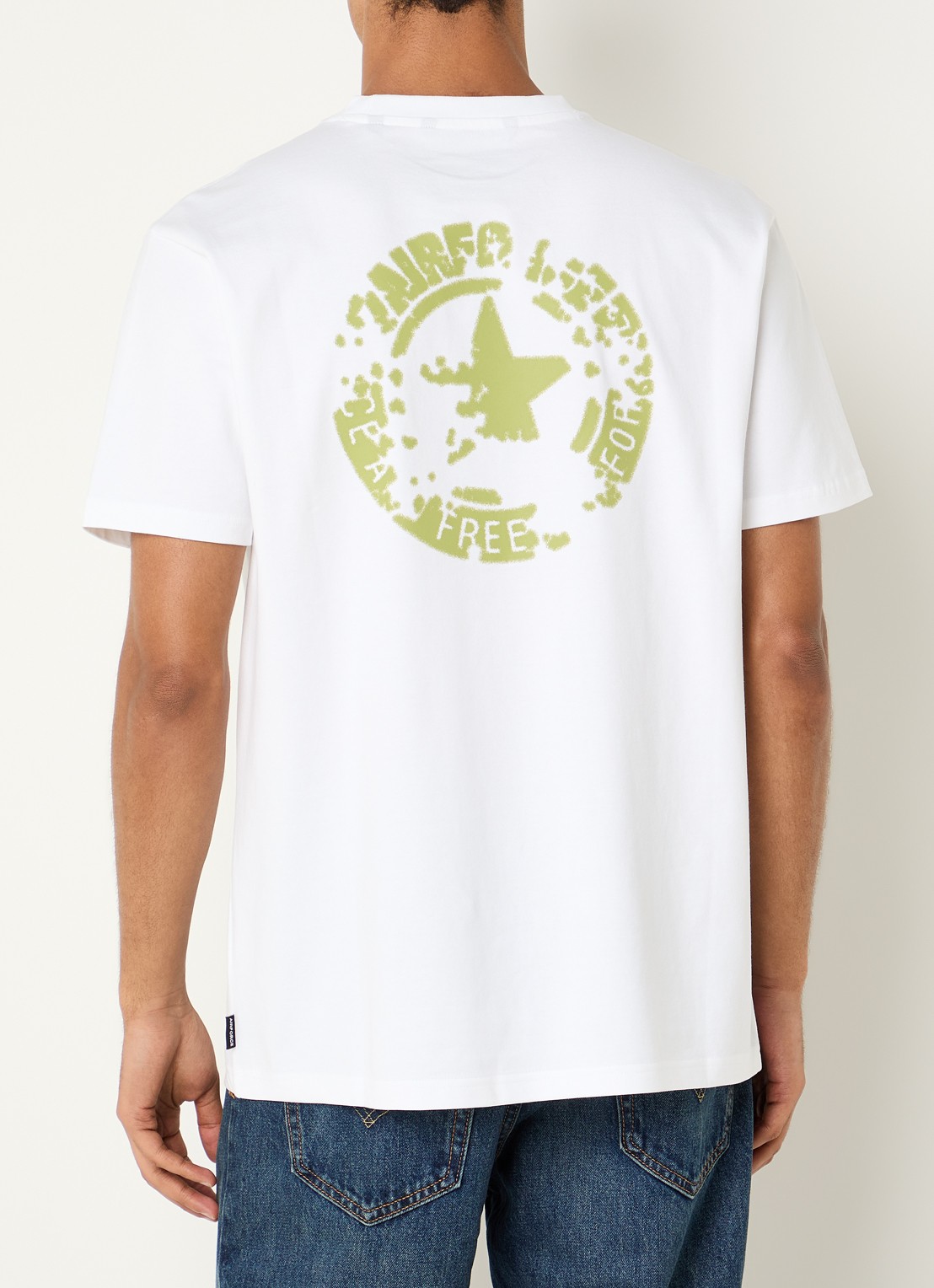 Airforce T-shirt met logo- en backprint - detail 4 wit