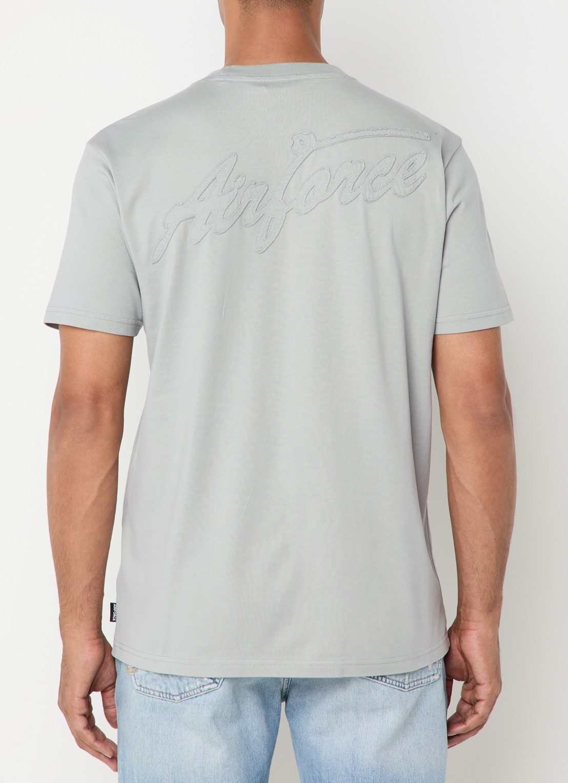 Airforce T-shirt met logoborduring - detail 3 grijs