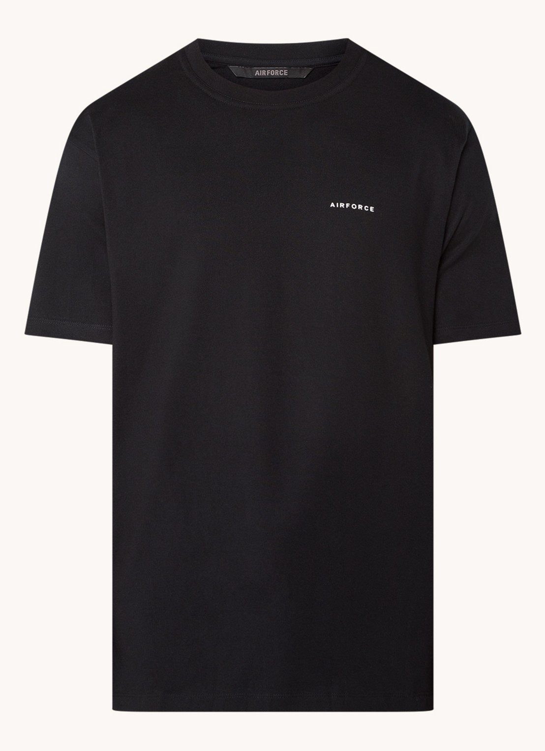 Airforce T-shirt van  katoen met logo - voorkant 2 zwart