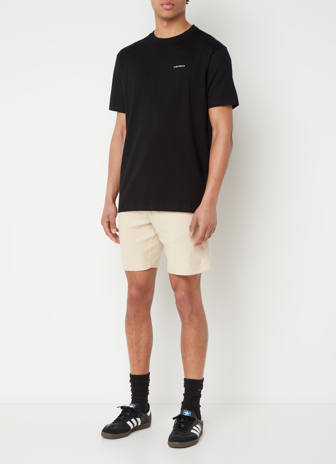 Airforce T-shirt van  katoen met logo - voorkant 3 zwart