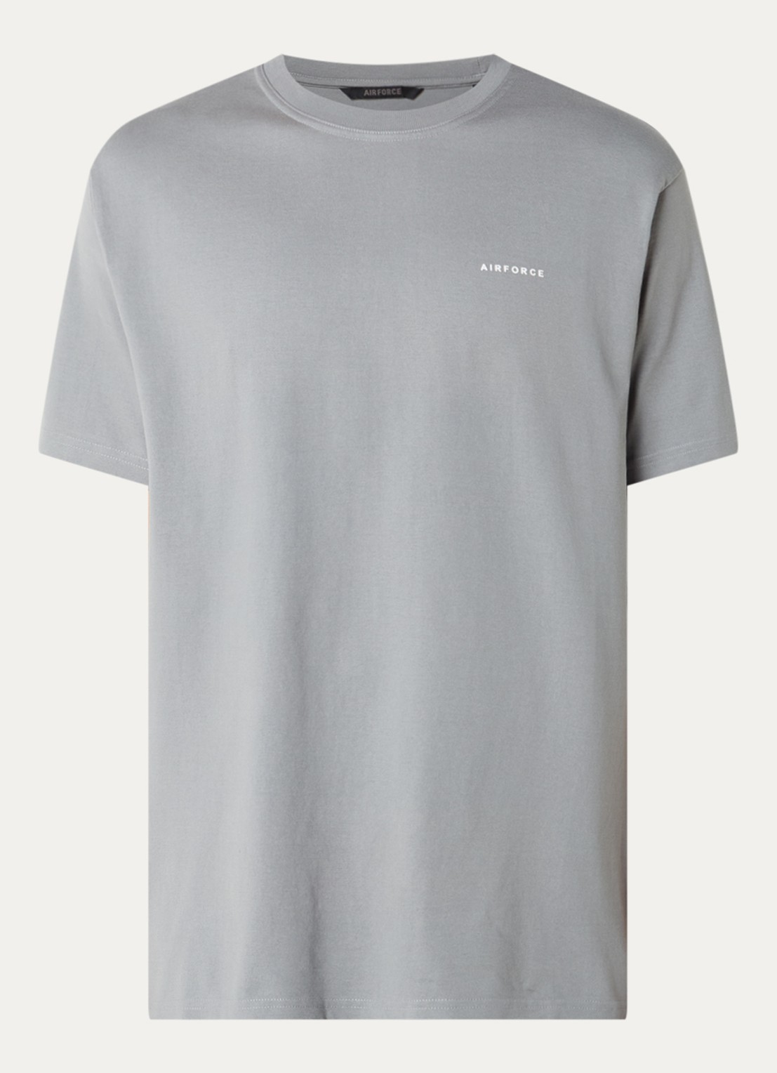 Airforce T-shirt van  katoen met logo - voorkant 2 grijs