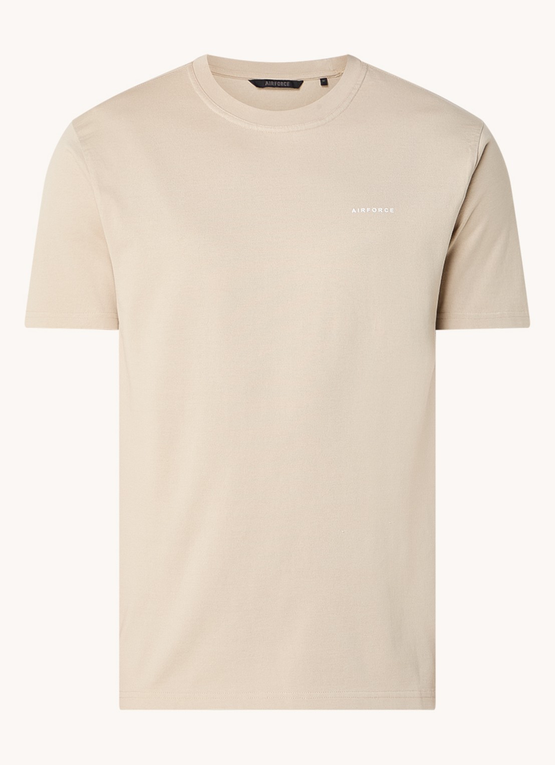 Airforce T-shirt van  katoen met logo - voorkant 2 beige