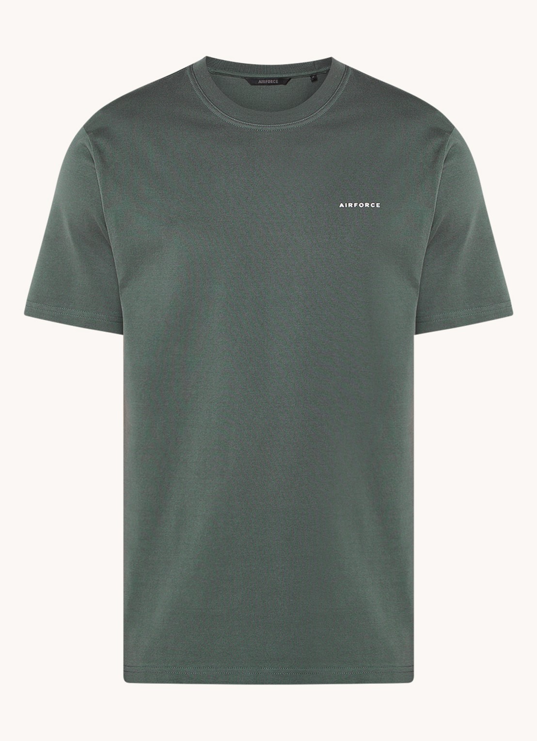 Airforce T-shirt van  katoen met logo - voorkant donkergroen