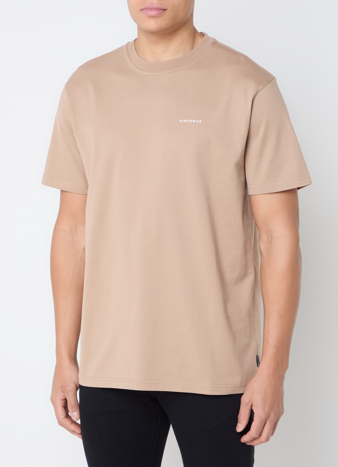 Airforce T-shirt van  katoen met logo - detail 2 camel